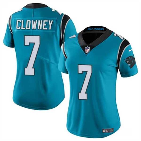Women%27s Carolina Panthers #7 Jadeveon Clowney Blue Stitched Jersey Dzhi